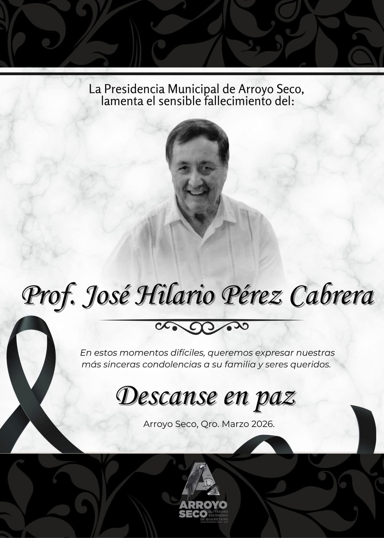 Fallece Profesor Hilario Pérez Cabrera